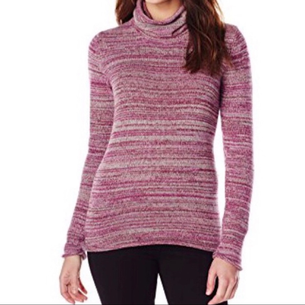 Columbia Purple Wool Blend Turtleneck Sweater